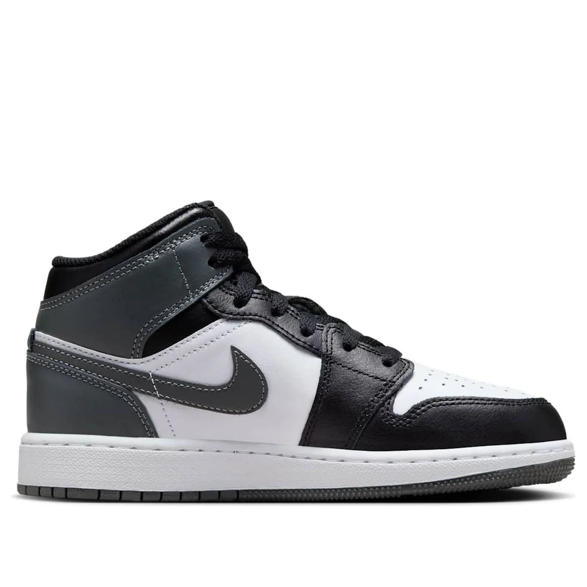 (GS) Air Jordan 1 Mid ‘Black White Iron Grey’ DQ8423-001