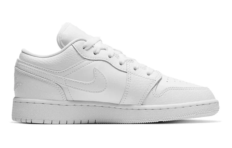 (GS) Air Jordan 1 Low ‘Triple White Tumbled Leather’ 553560-130