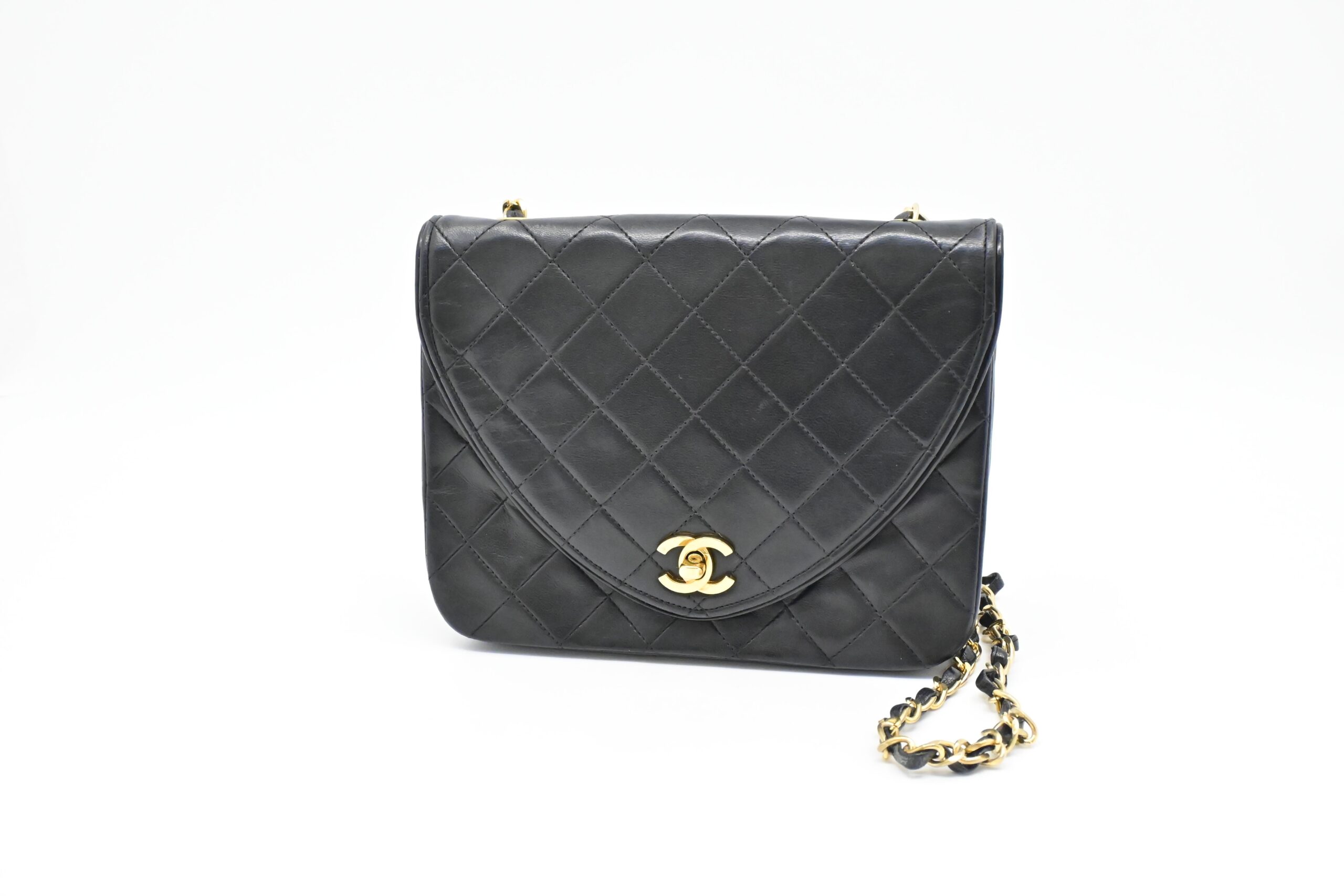 Chanel Round Flap in Black Matelassé Leather