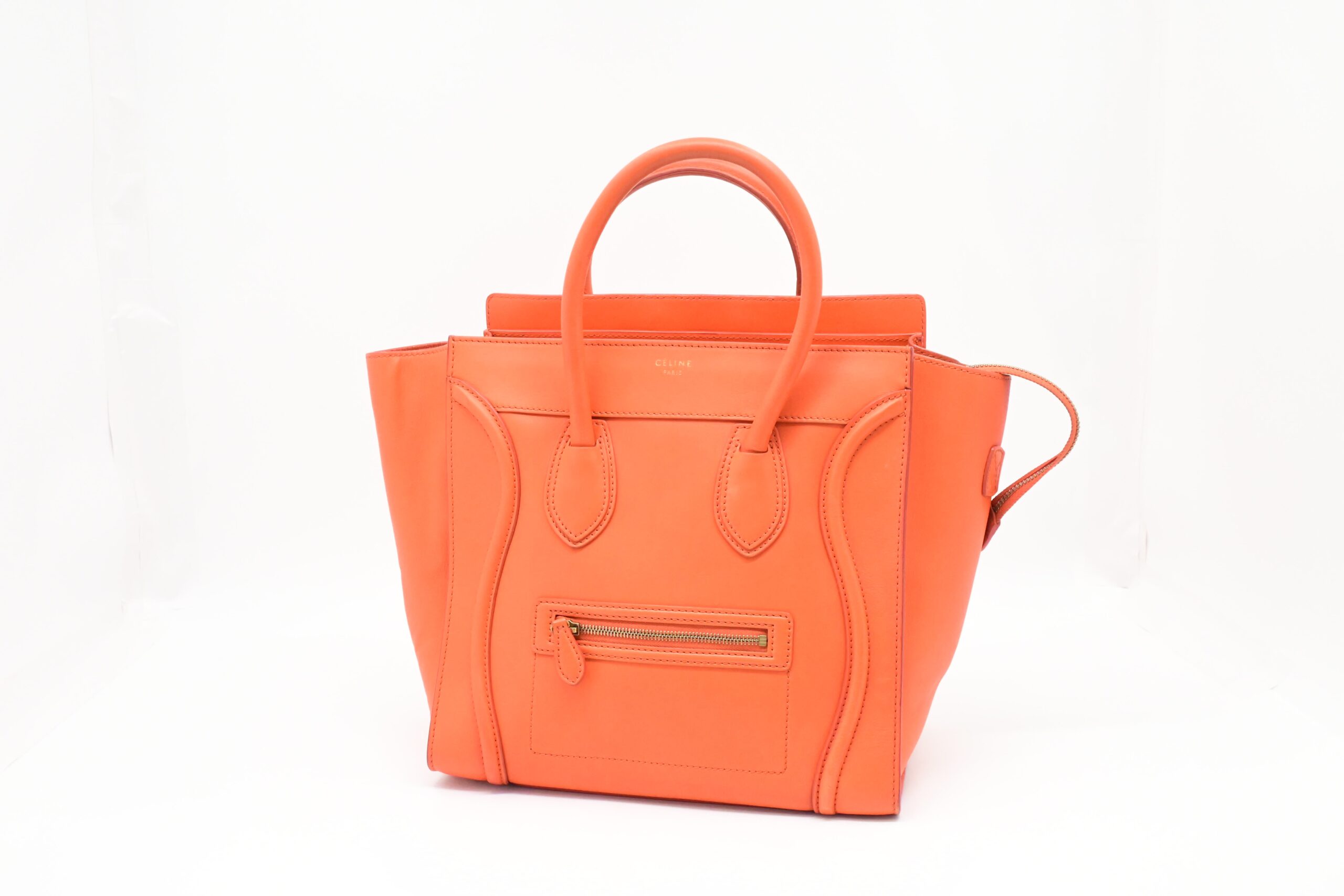 Celine Mini Luggage in Orange Leather