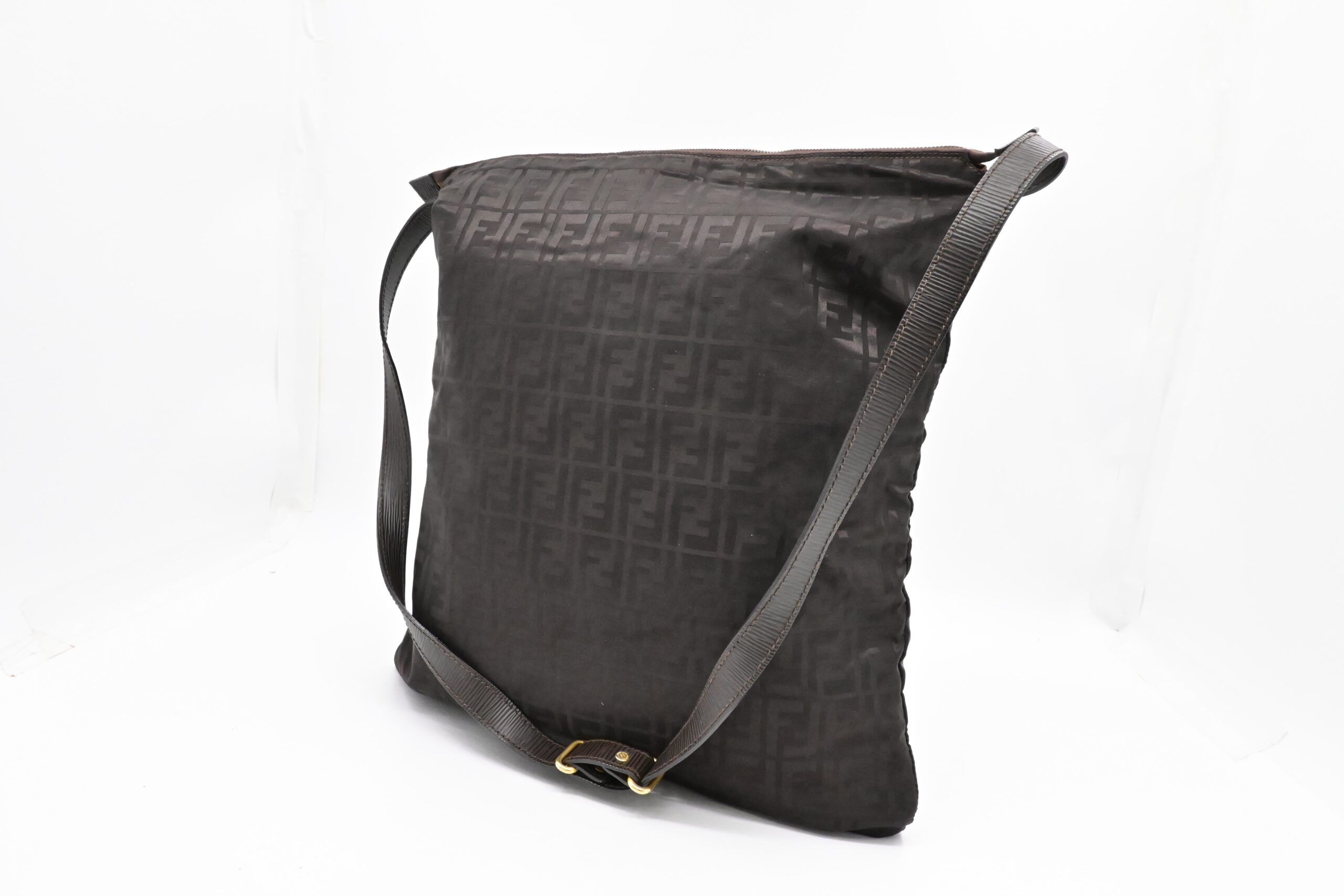 Fendi Large Crossbody in Brown FF Nylon